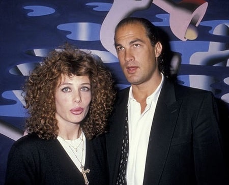 A picture of Kelly LeBrock with her ex-husband Steven Seagal.
